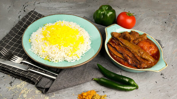 Eggplant Stew With Rice
